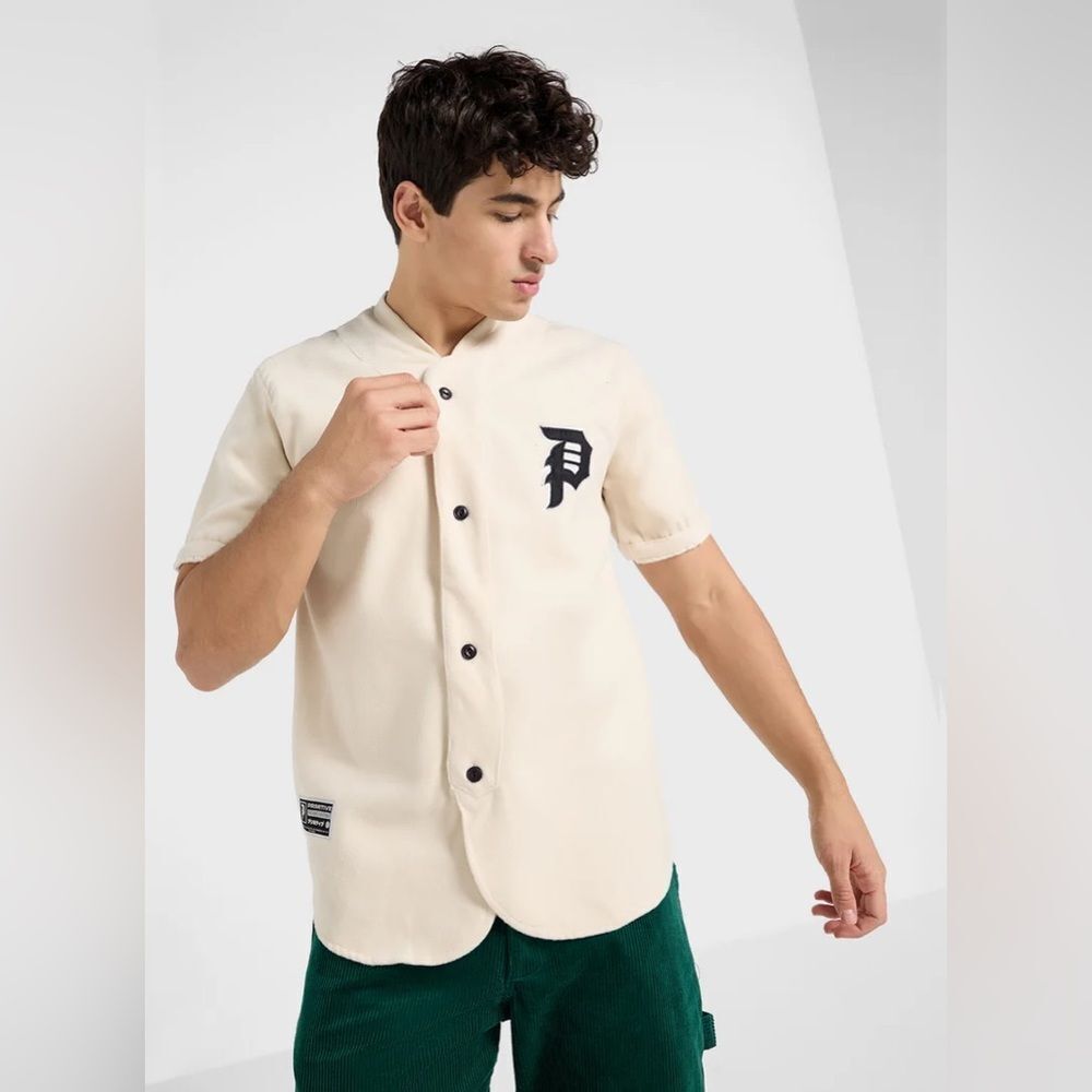 Primitive Hiro Cream Jersey Men's Off White Short Sleeve Shirt Size Large